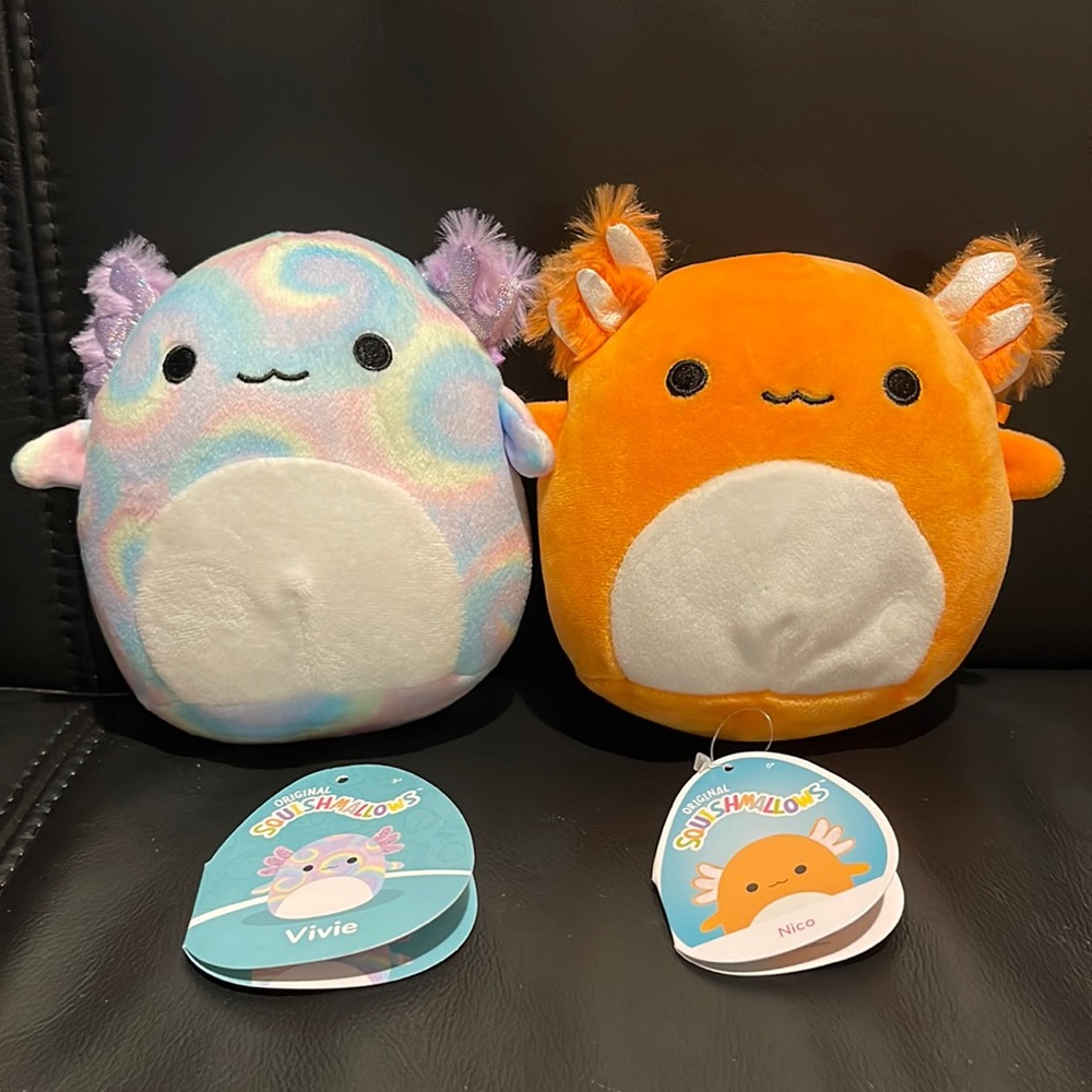 Squishmallow 6” Axolotl bundle- Vivie & Nico